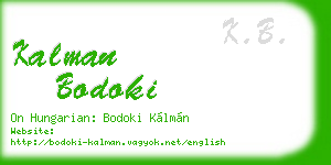 kalman bodoki business card