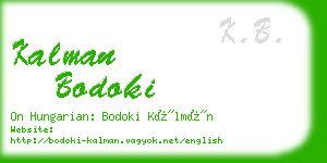 kalman bodoki business card